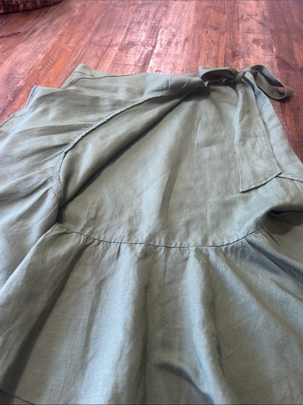 Ann Taylor Olive Ruffle Midi Skirt - Picture 6 of 11